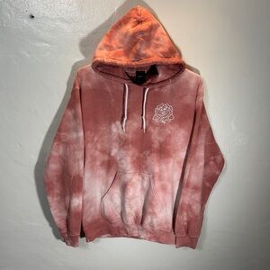 Obey Propaganda No.89 Rose Tie Dye Hoodie Pink White Pullover Size Small